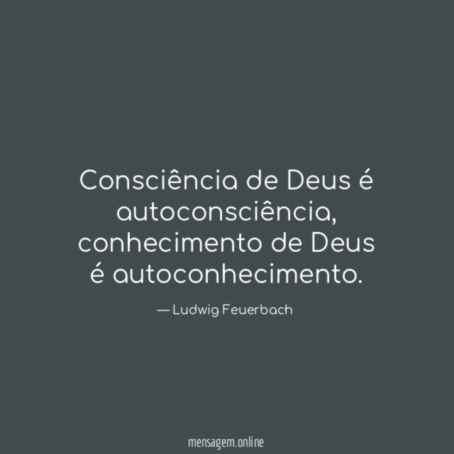 Consciência de Deus é autoconsciência