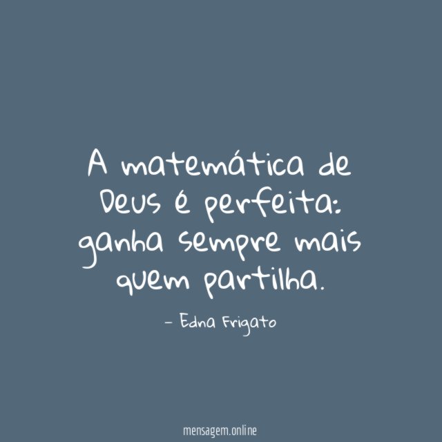 A matemática de Deus é perfeita