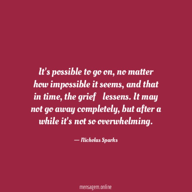 It's possible to go on