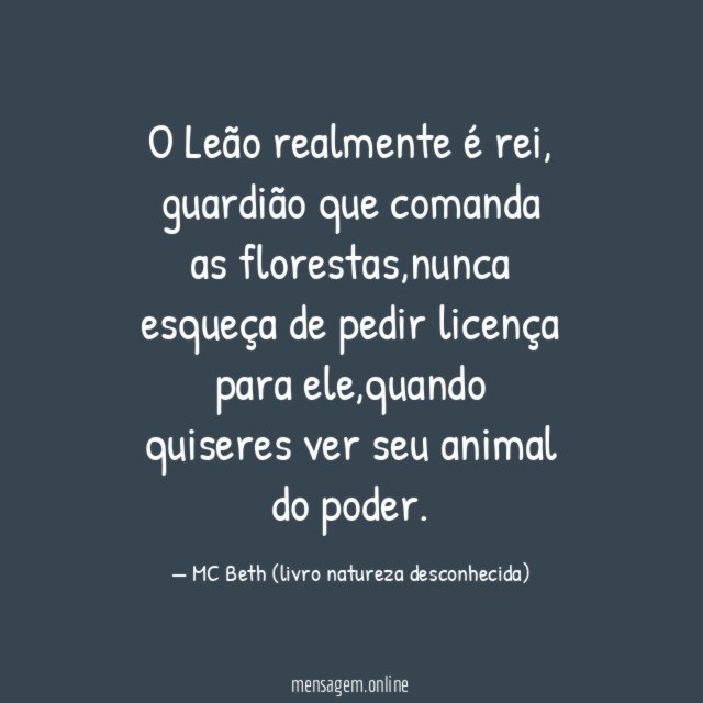 O Leão realmente é rei