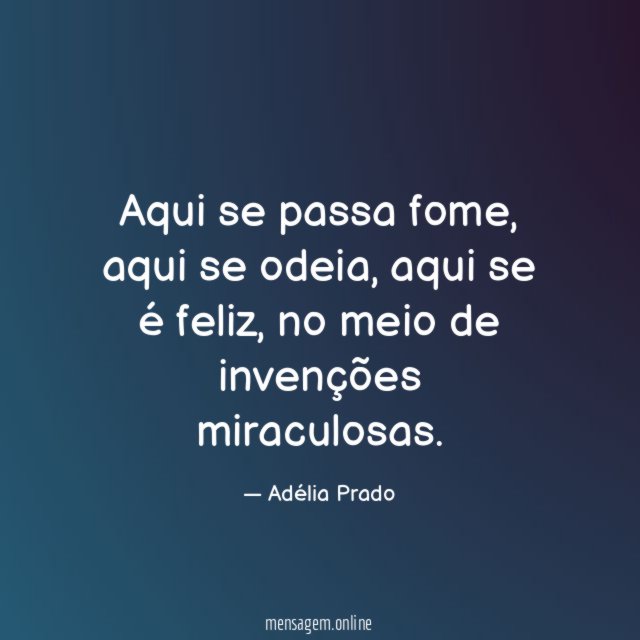 Aqui se passa fome