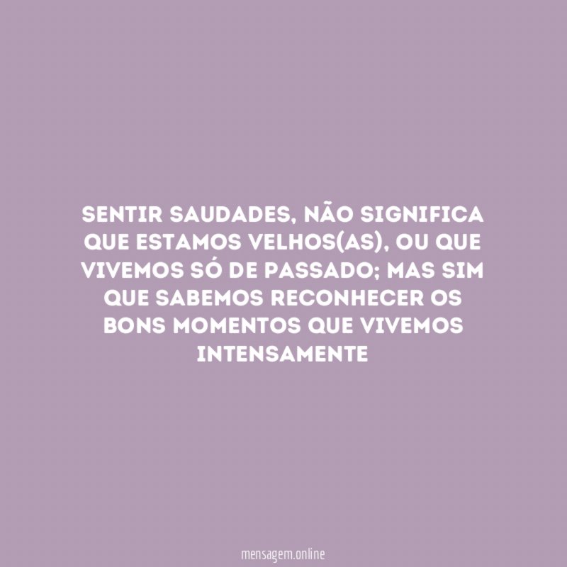 Sentir saudades
