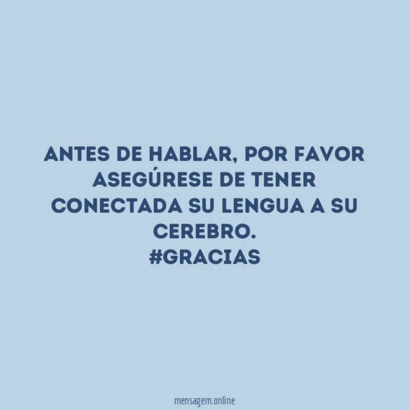 Antes de hablar